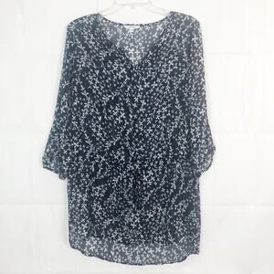 Sweet Gray I Long Sleeve High Low Floral Dress